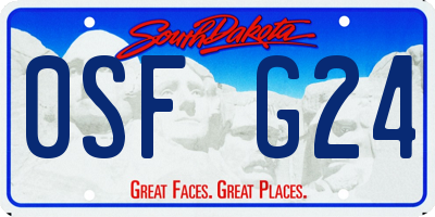 SD license plate 0SFG24