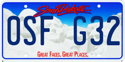 SD license plate 0SFG32