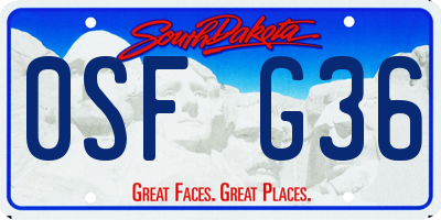 SD license plate 0SFG36