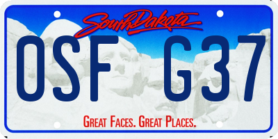 SD license plate 0SFG37