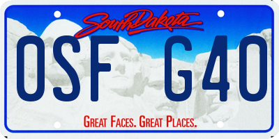 SD license plate 0SFG40