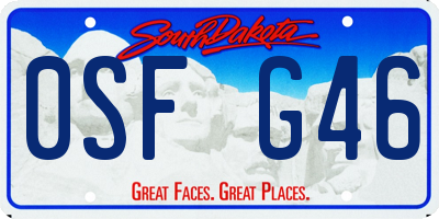 SD license plate 0SFG46