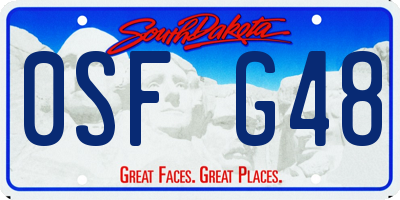 SD license plate 0SFG48