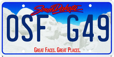 SD license plate 0SFG49