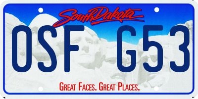 SD license plate 0SFG53