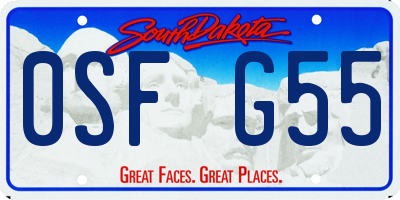SD license plate 0SFG55