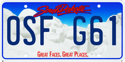 SD license plate 0SFG61
