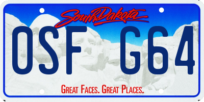 SD license plate 0SFG64