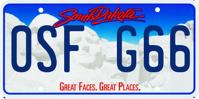 SD license plate 0SFG66
