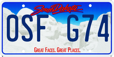SD license plate 0SFG74