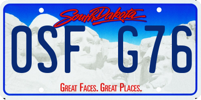 SD license plate 0SFG76