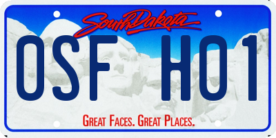 SD license plate 0SFH01