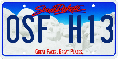 SD license plate 0SFH13