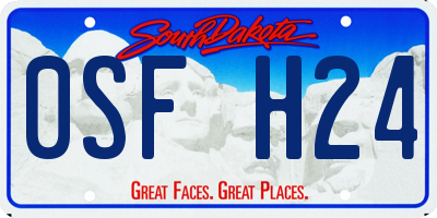 SD license plate 0SFH24