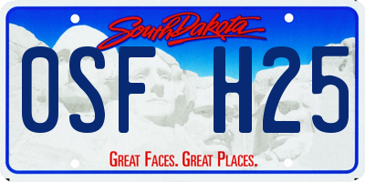 SD license plate 0SFH25