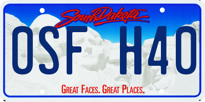 SD license plate 0SFH40