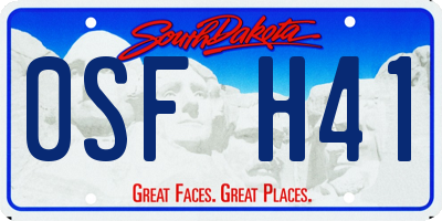 SD license plate 0SFH41