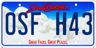 SD license plate 0SFH43