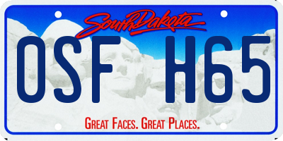 SD license plate 0SFH65