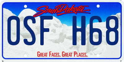 SD license plate 0SFH68
