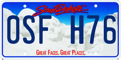 SD license plate 0SFH76