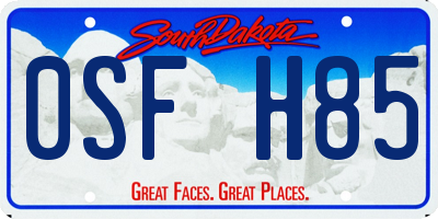 SD license plate 0SFH85