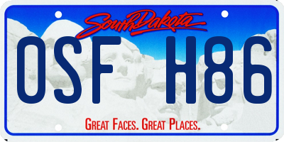SD license plate 0SFH86