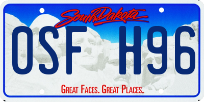 SD license plate 0SFH96