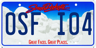 SD license plate 0SFI04