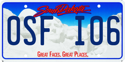 SD license plate 0SFI06