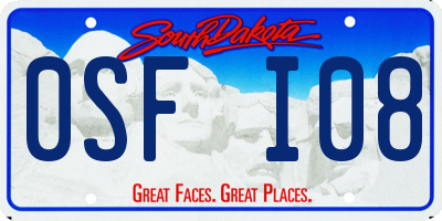 SD license plate 0SFI08