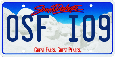 SD license plate 0SFI09