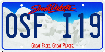 SD license plate 0SFI19