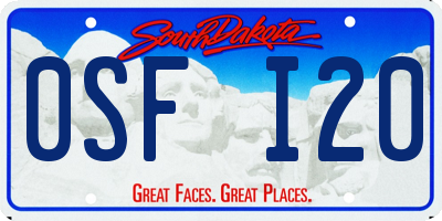 SD license plate 0SFI20