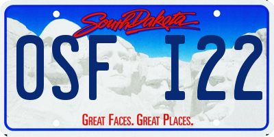 SD license plate 0SFI22