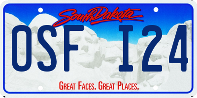 SD license plate 0SFI24