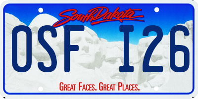 SD license plate 0SFI26