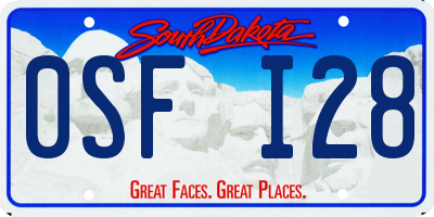 SD license plate 0SFI28