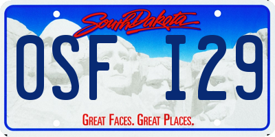 SD license plate 0SFI29