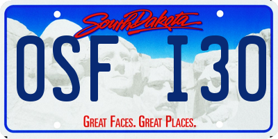 SD license plate 0SFI30