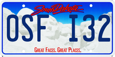 SD license plate 0SFI32
