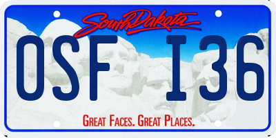 SD license plate 0SFI36