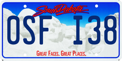 SD license plate 0SFI38