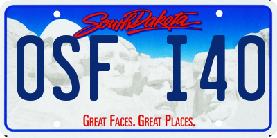 SD license plate 0SFI40