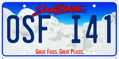 SD license plate 0SFI41