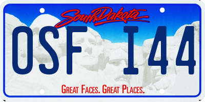 SD license plate 0SFI44