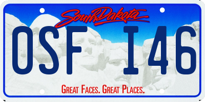 SD license plate 0SFI46