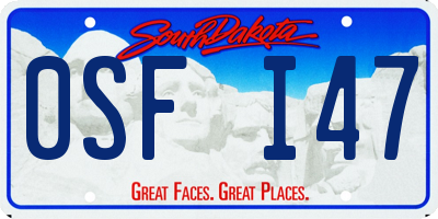 SD license plate 0SFI47