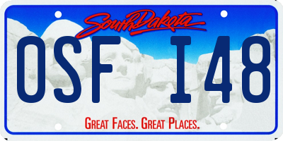 SD license plate 0SFI48