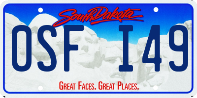 SD license plate 0SFI49